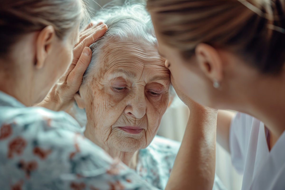 Een oude man met de ziekte van Alzheimer